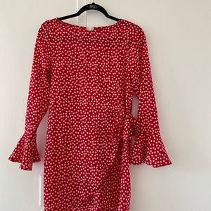 No name - Flowers Mini Dress REd